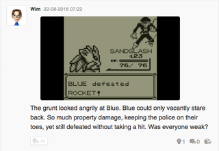Illustration for article titled Let's play Pokemon Blue, Miiverse style part 3